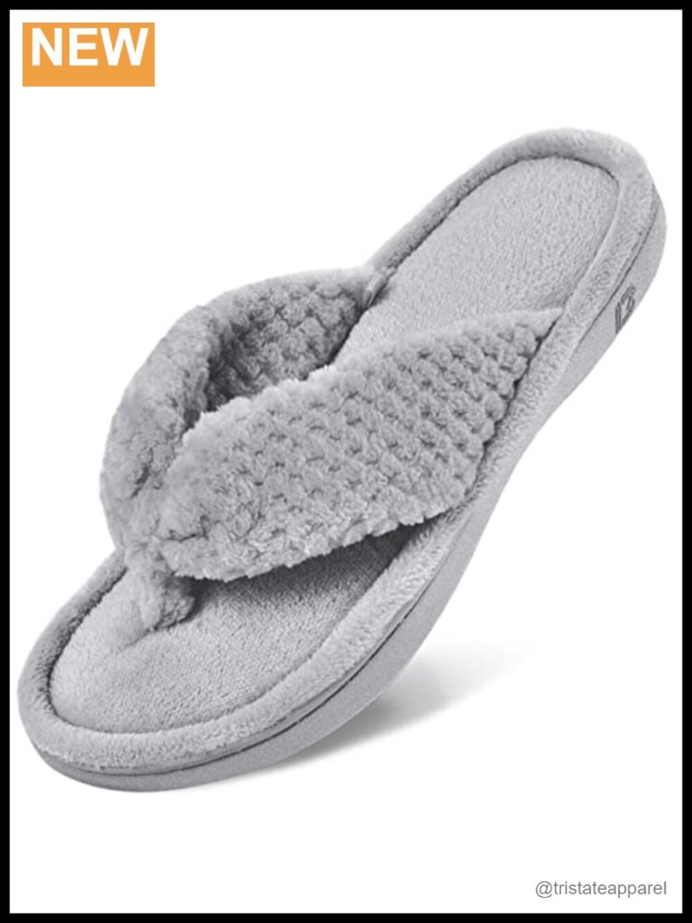 Women's Memory Foam Flip Flop Slippers with Terry Lining and Arch Support